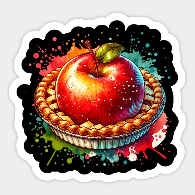 Apple Pie Art Sweet Kawaii Slice Since Vintage Sticker by Flowering Away